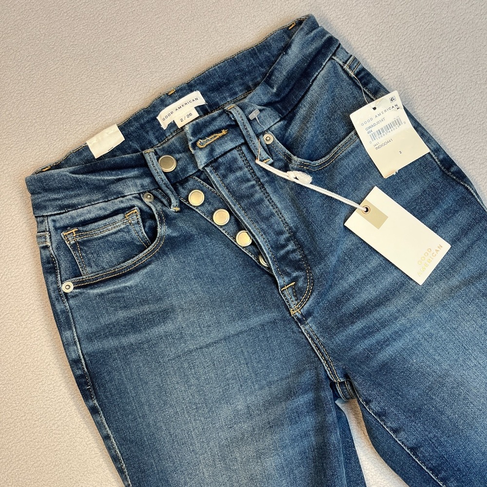 Good American Good Waist High Rise Skinny Jeans Womens 26 NWT Medium Wash